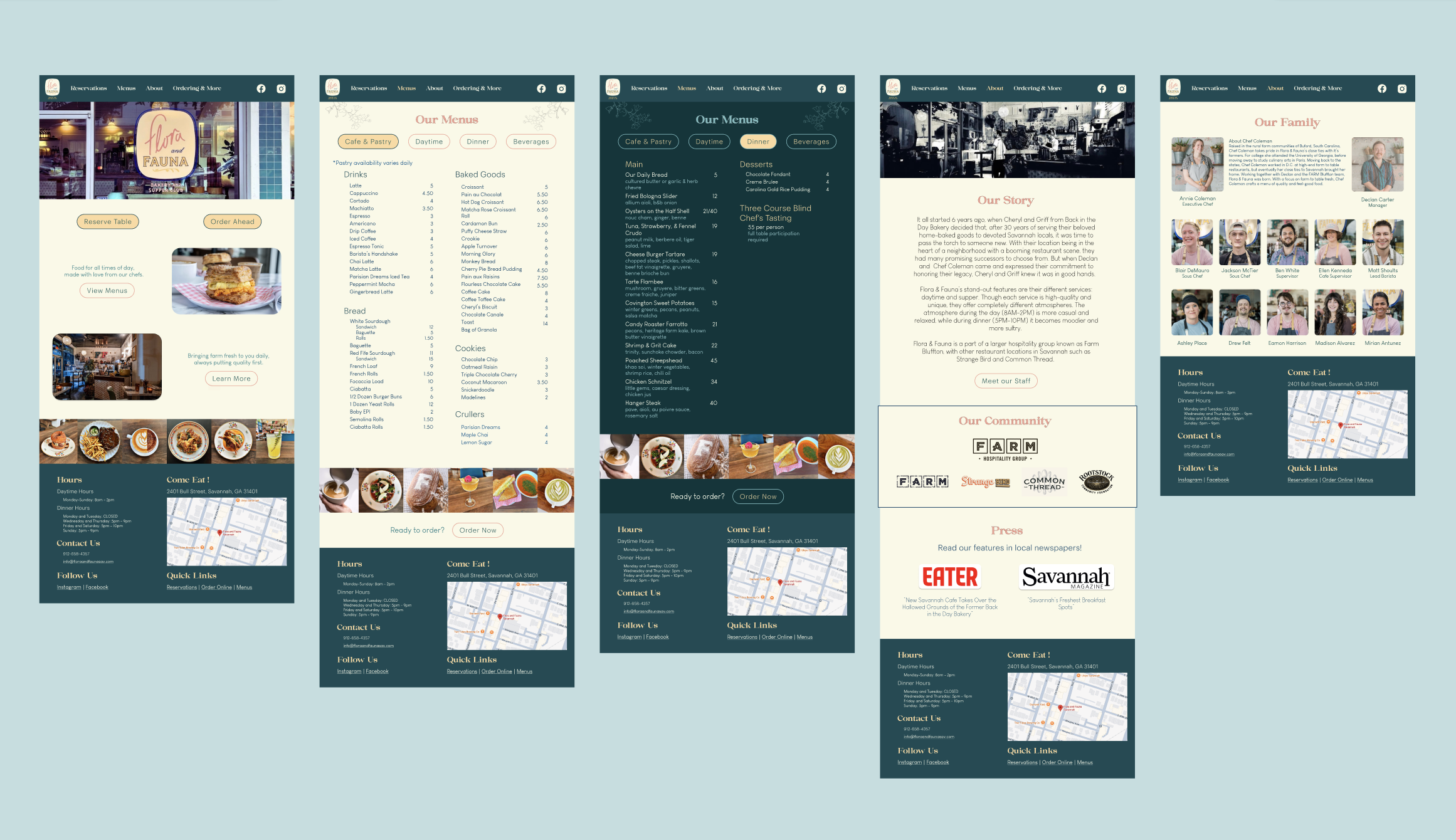 Final design screens